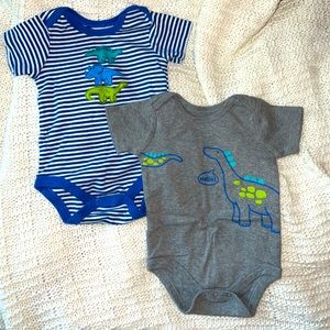 Set of (2) Dinosaur onesies